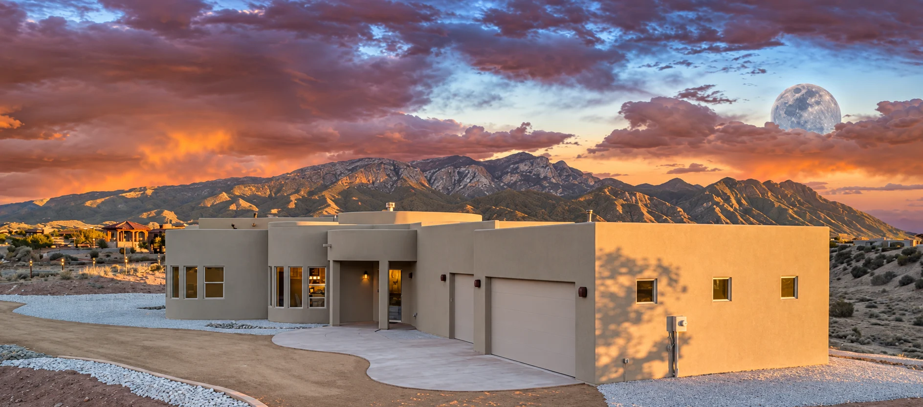 The Wheel House beneath clouds and mountain light